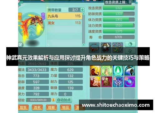 神武真元效果解析与应用探讨提升角色战力的关键技巧与策略