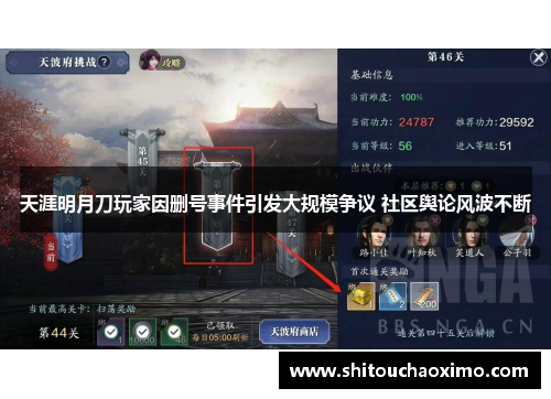 天涯明月刀玩家因删号事件引发大规模争议 社区舆论风波不断